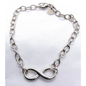 Tiffany & Co Sterling Silver AG925 Oval Link Infinity Bracelet  7.75"